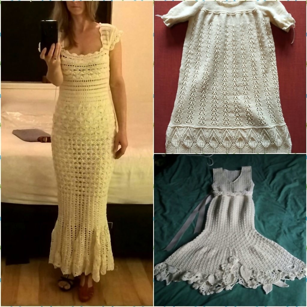 Crochet wedding dress and christening gown