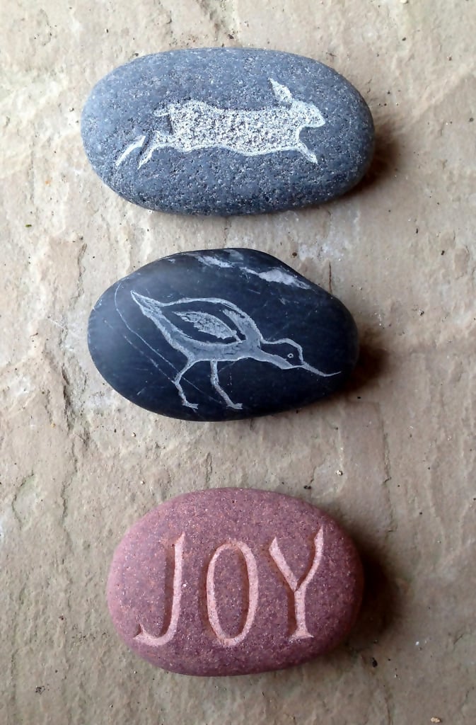 Carved pebbles