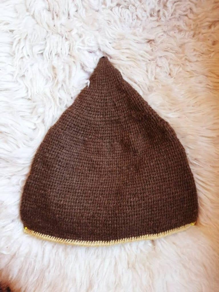 Nalbinding: 100% Manx Loaghtan Wool, nalbound in York Stitch, Viking Tomte hat (small)