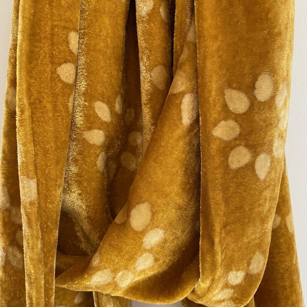 Marigold Silk Velvet Block Printed Scarf