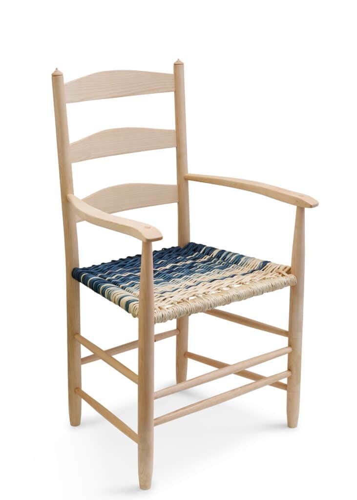 Arts & Crafts Bedales Chair with Indigo & White Willow Seat