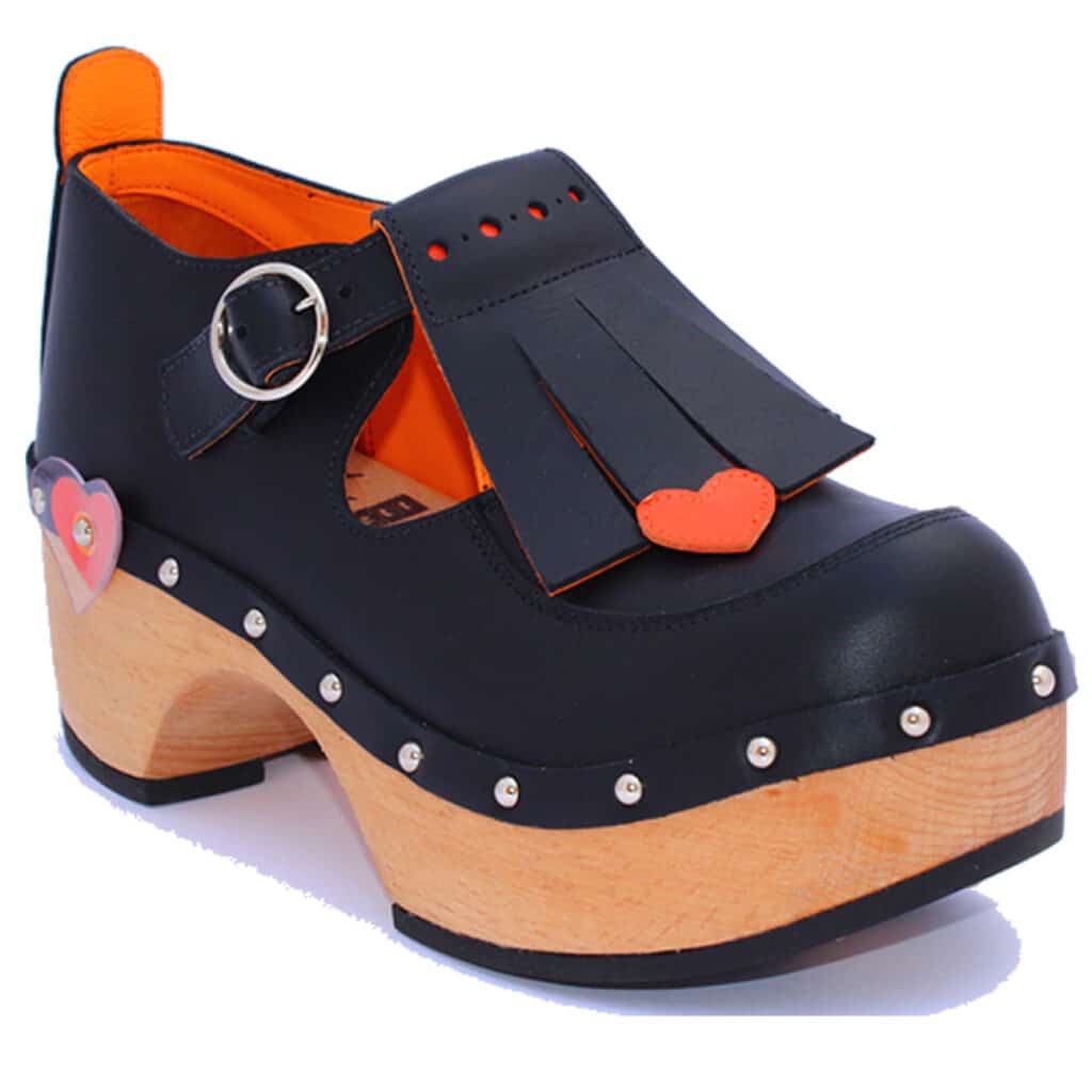 Heart Fringe Black / Orange