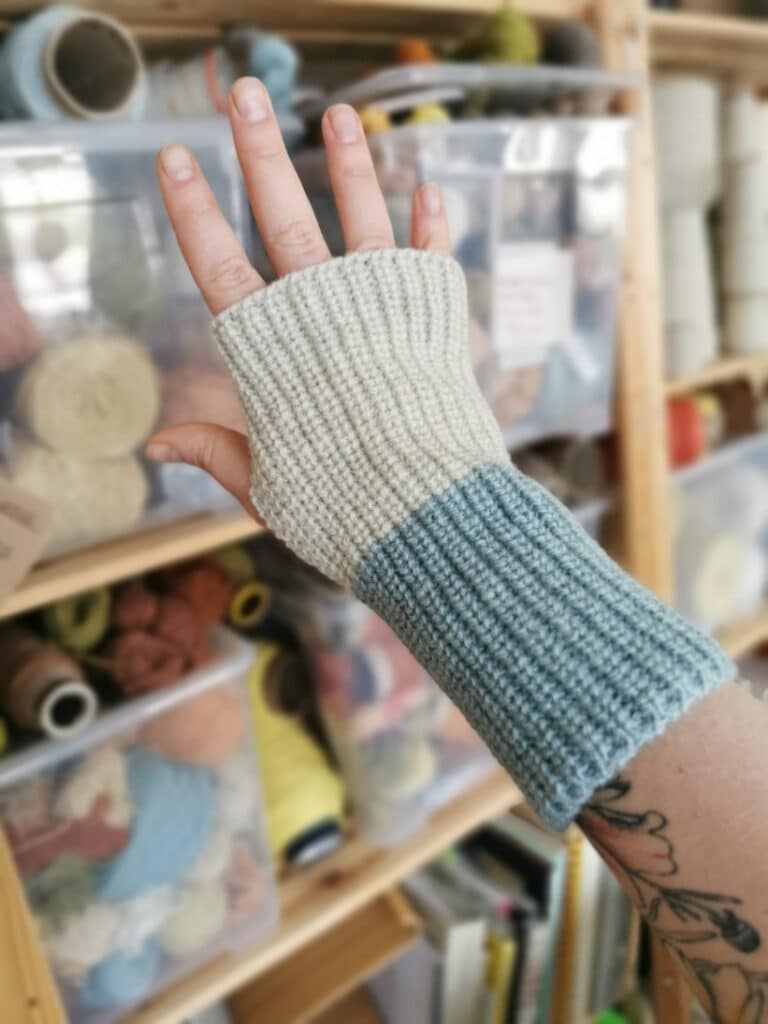 Fingerless Mitts – Japanese Indigo Blue