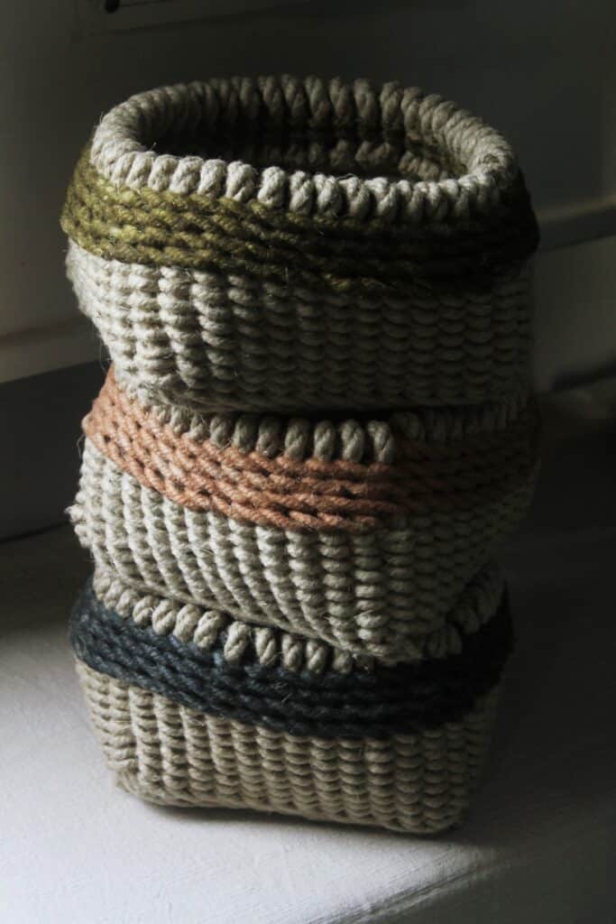 Twined basket with natural dye