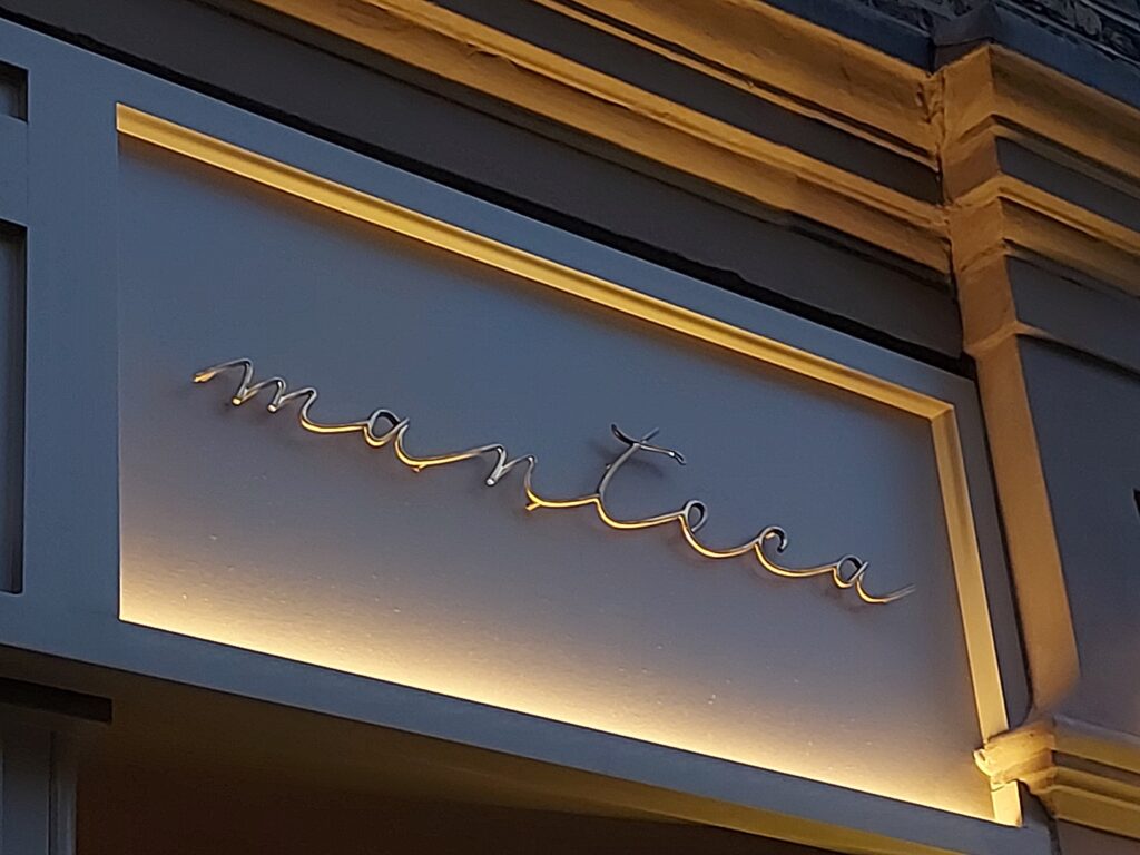 Brass Signage for Manteca, London
