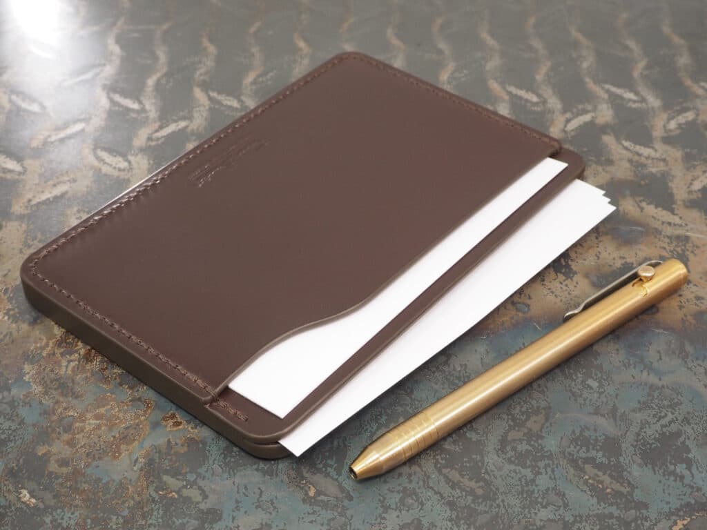 Handmade 4-by-6 (4×6″ / 102x152mm) Index Card Holder Memo Notepad Jotter Pad / Pocket Briefcase – Sedgwick Bridle Leather