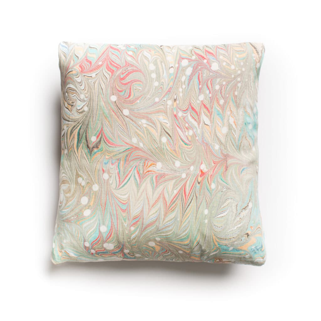 Marbled Linen Cushion, Swirl