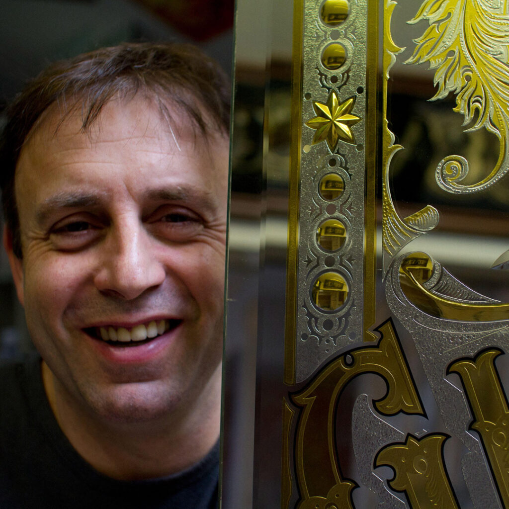 David A Smith MBE, signwriter and reverse glass artist