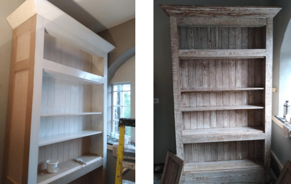 Woodgrained Bookcase by Steven, before and after photo
