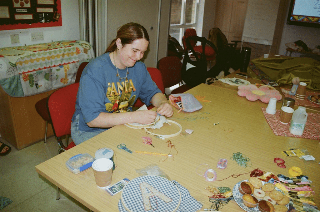 Joanne Kelly, banner making