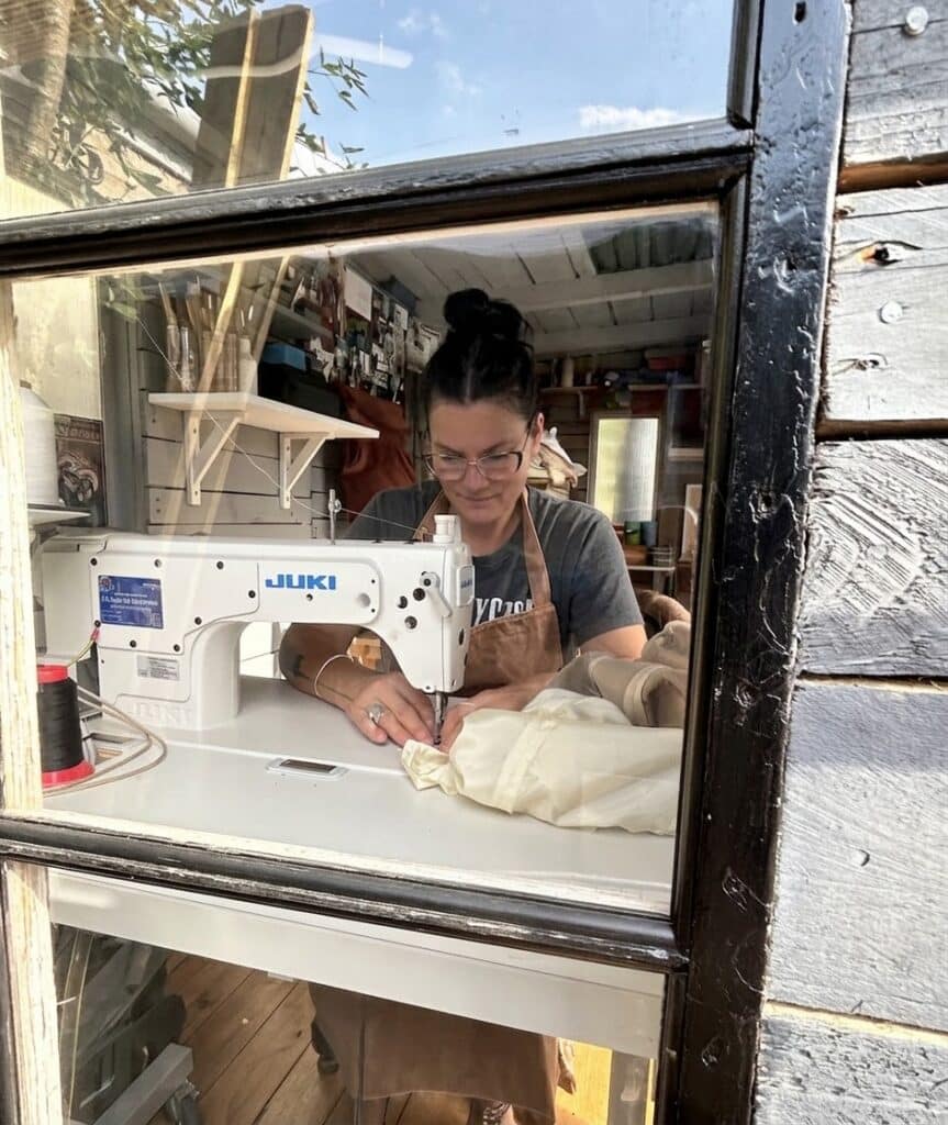 Lisa Lloyd, upholstering