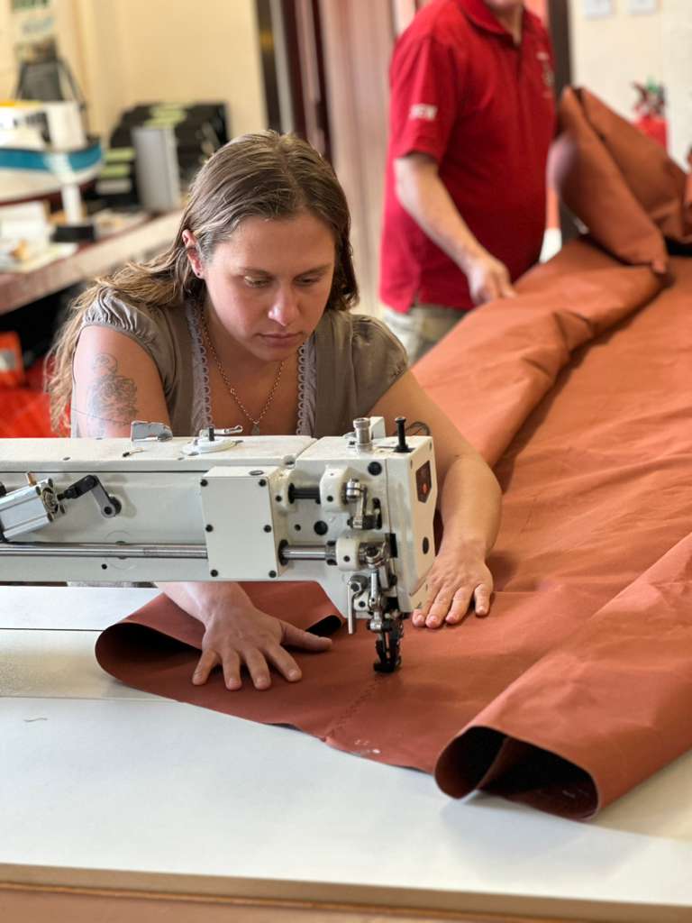 Polina Volochay, sail making