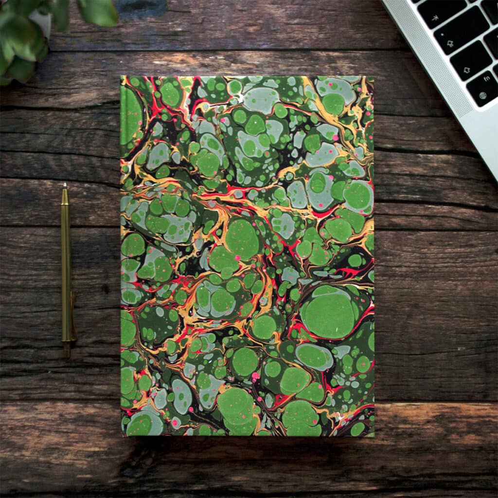 Marbled notebook – Green – Stone