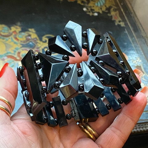 Restoration of this beautiful C19th Victorian jet bracelet has preserved its beauty