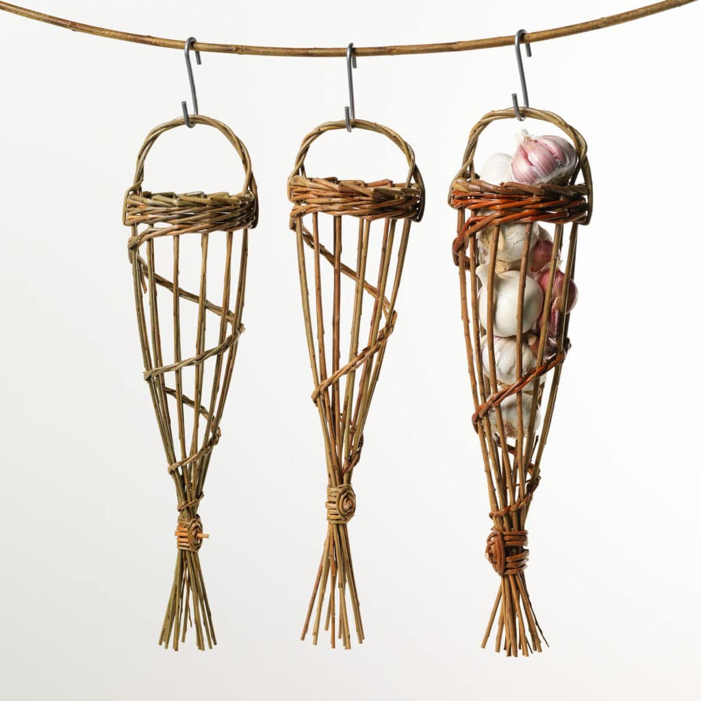 Handmade Willow Garlic Basket (or bird feeder)