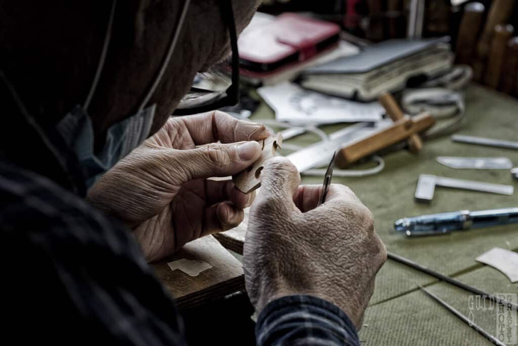 Carving a violin bridge