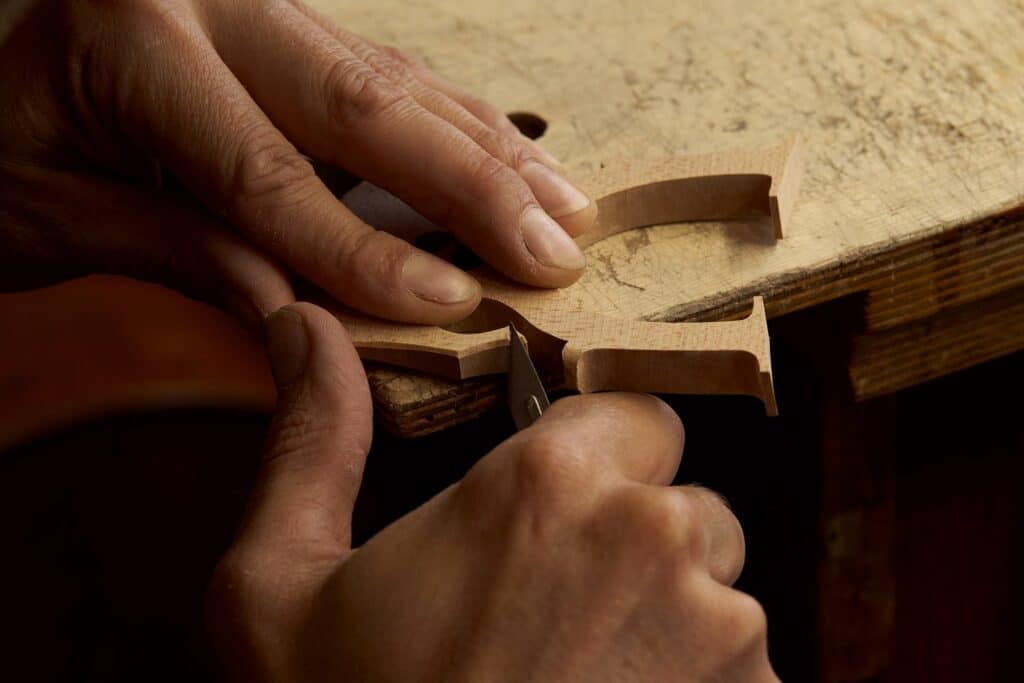 Cutting a cello bridge