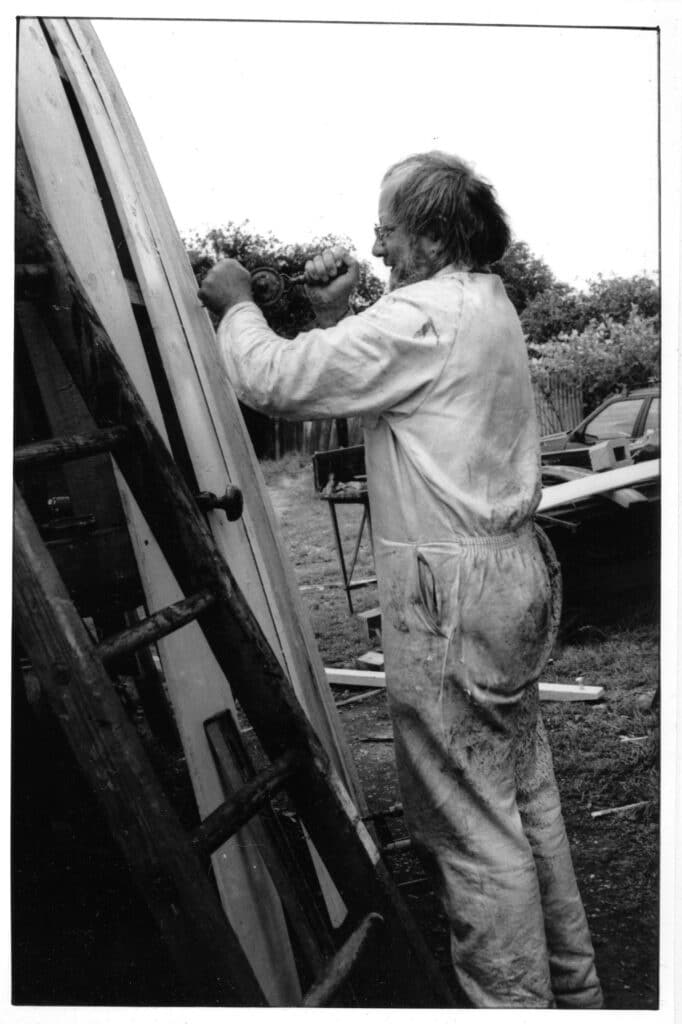 Dave boarding the cap roof at Wicken, 1980’s