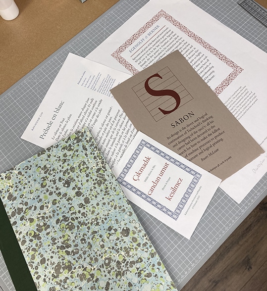 Some ephemeral work printed in the rare Stempel Sabon