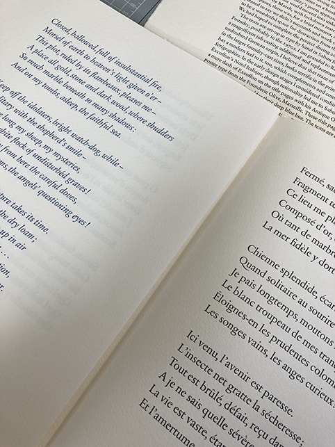 French and English texts printed in the rare Sabon foundry typeface