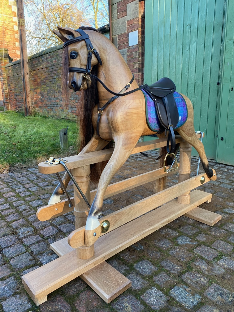 Oak rocking horse