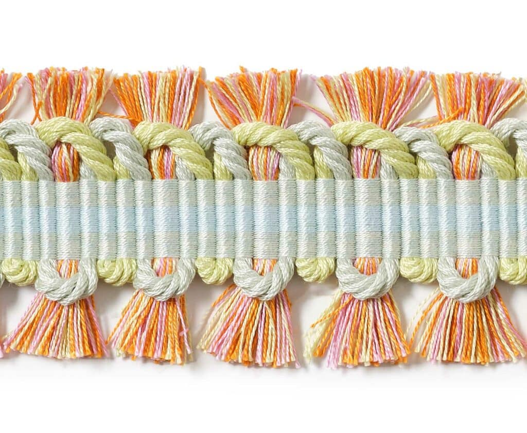 Handwoven Garden Cord Fringe in colour way Early Summer