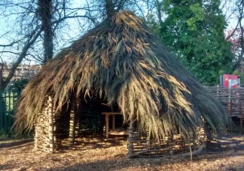 A bealaidh (broom) thatch on a Celtic roundhouse