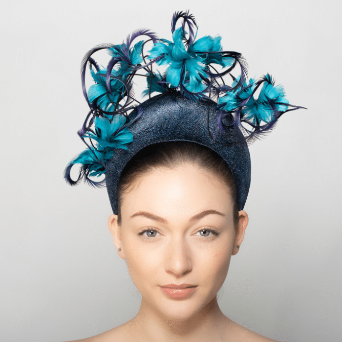 Navy and Teal Feather Halo by Isabella Josie