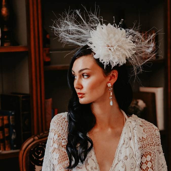 Bridal Feather Headpiece by Isabella Josie
