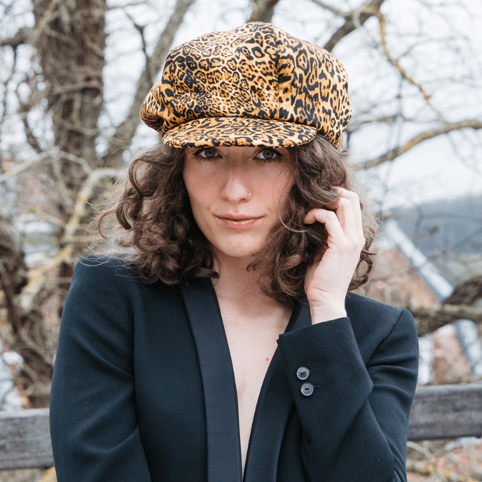 Leopard Print Baker Boy Cap by ISabella Josie