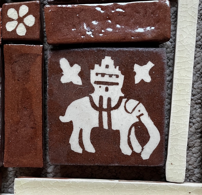 Elephant tile from Muchelney Abbey