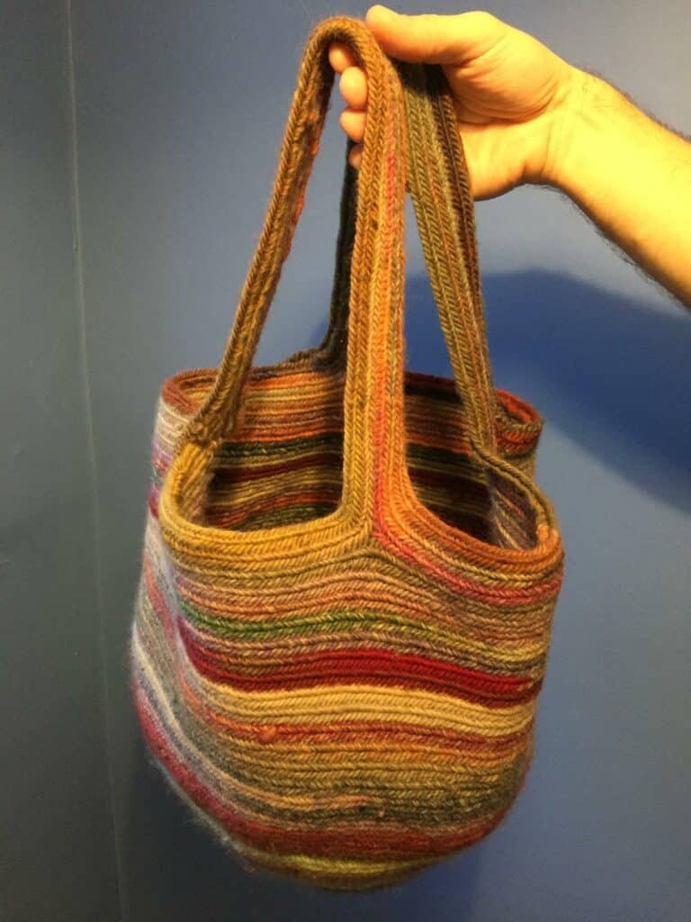 Shoulder bag, wool mix, nalebinding