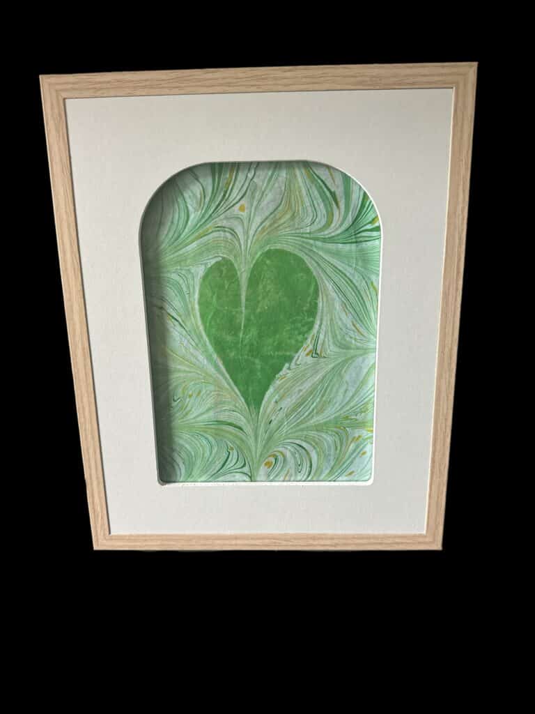 Water marbled framed art