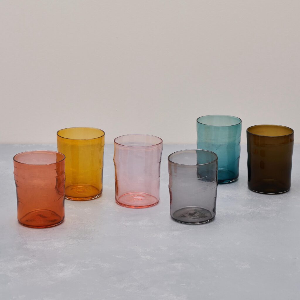 Hand Blown Drinking Glass Set of 6