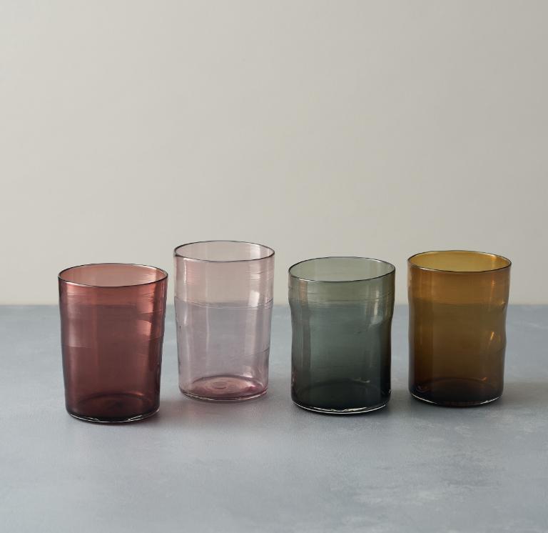 Handblown Coloured Glass Tumblers