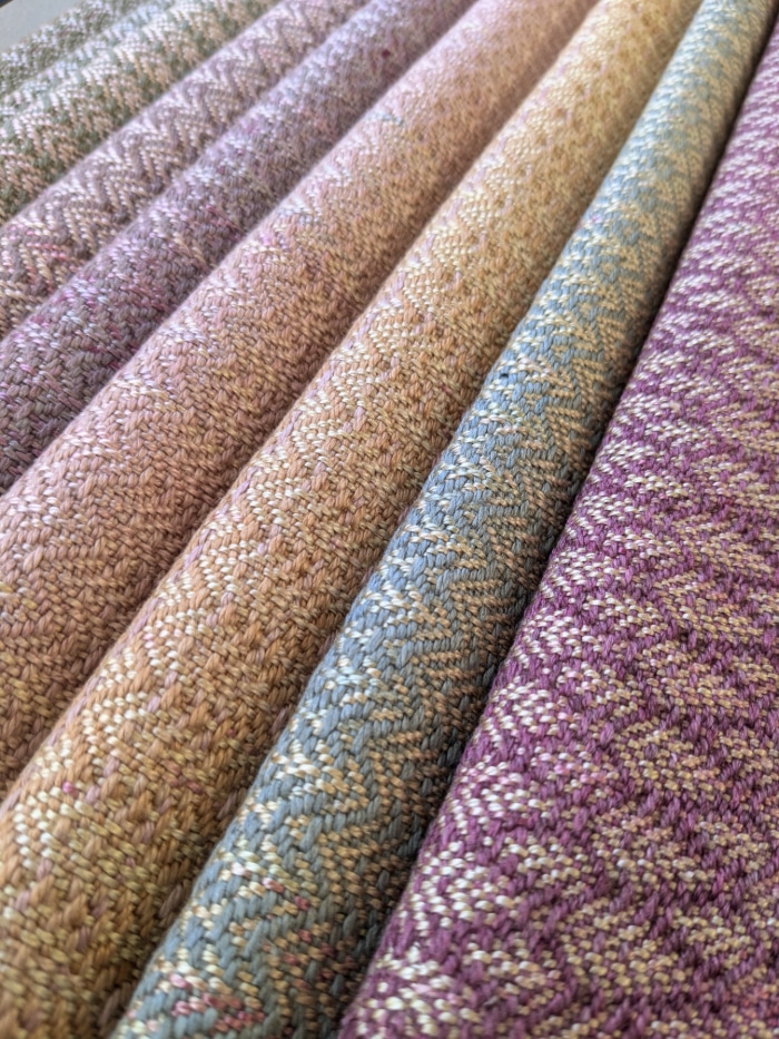 Naturally dyed handwoven silk shawl 2, detail