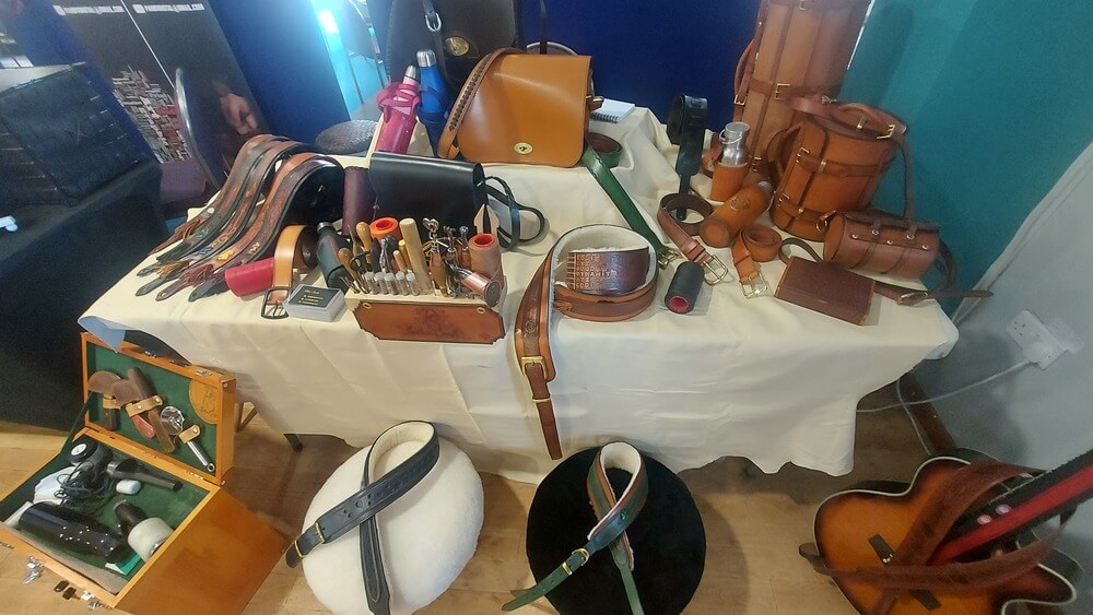 Show stand at Matlock leather sale event