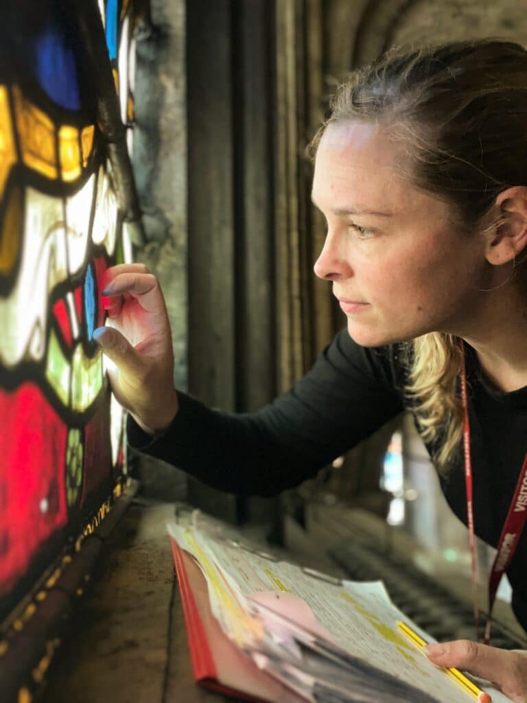 Surveying windows at Durham Cathedral
