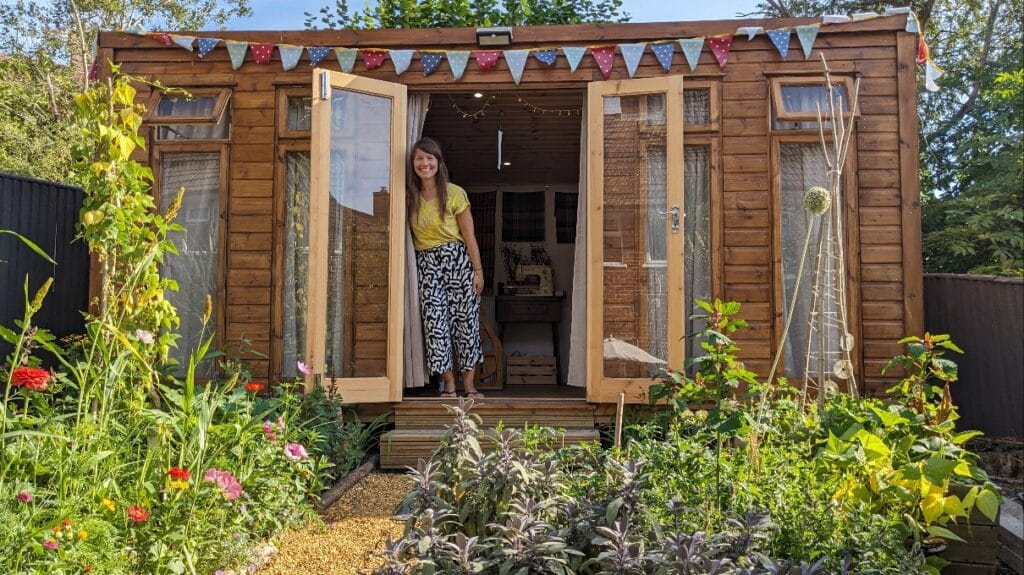 My backyard garden weaving studio – open during Hampshire Open Studios