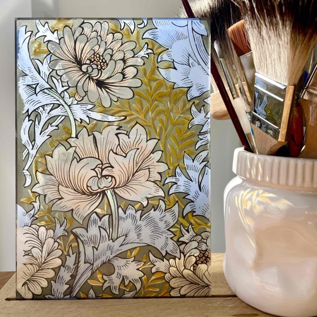 Stained glass study of William Morris pattern