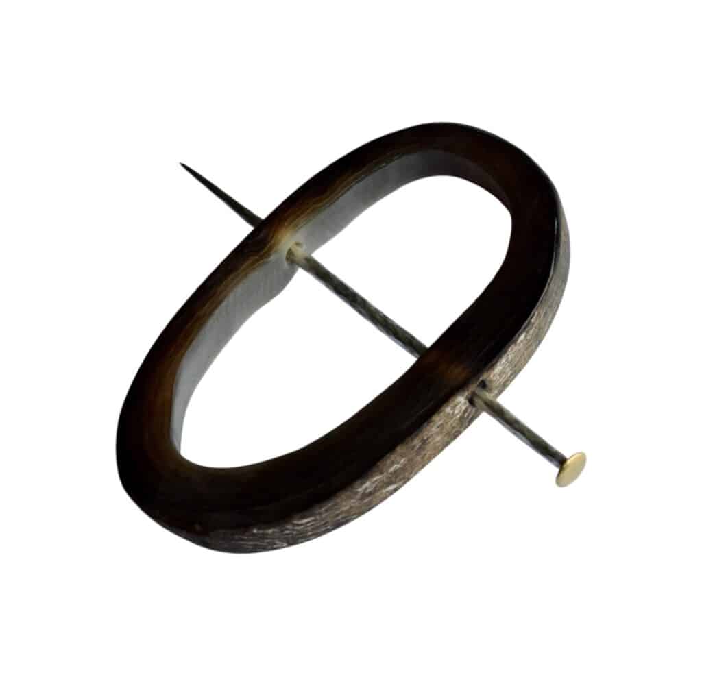 Horn Brooch with Recycled Silver and Recycled 24ct Gold Keum Boo Pin