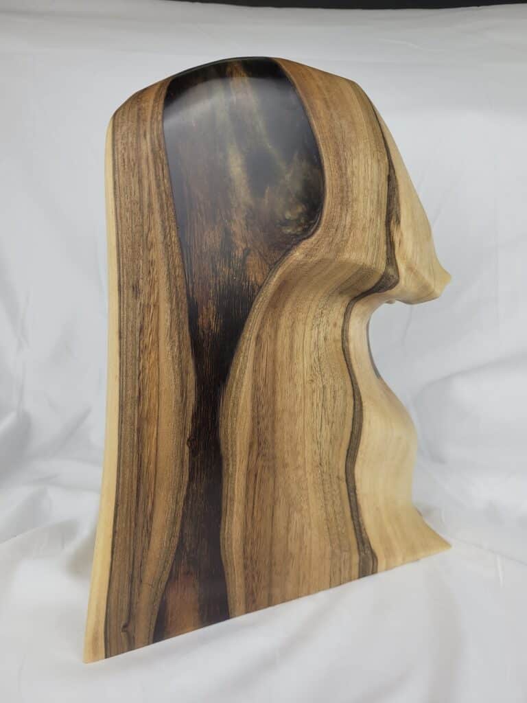 Two-Headed Serpent Sculpture crafted from Italian Walnut and Epoxy 2