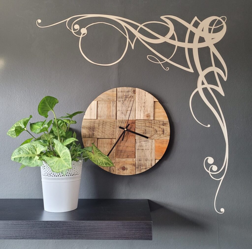 Made from reclaimed wood.