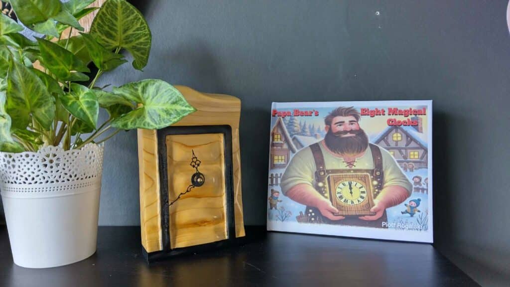 Papa Bear’s Eight Magical Clocks, Book and Clock