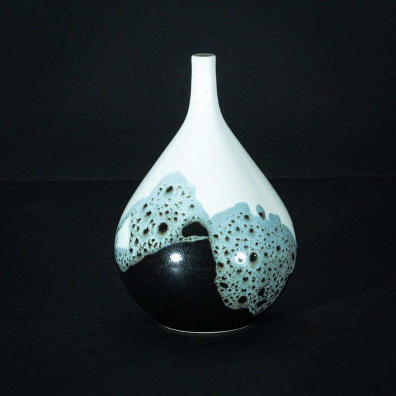 Porcelain Vessel in Sea Foam Splash