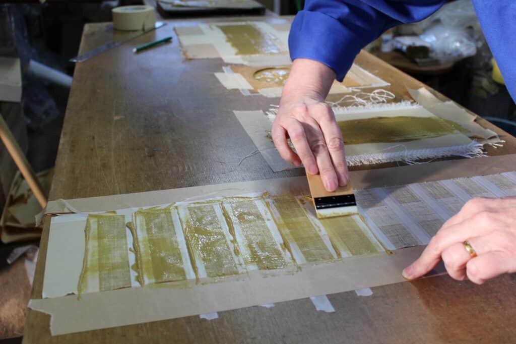 Work in progress: Katazome paste resist, Higeta Indigo Workshop, Mashiko, Japan (2016)