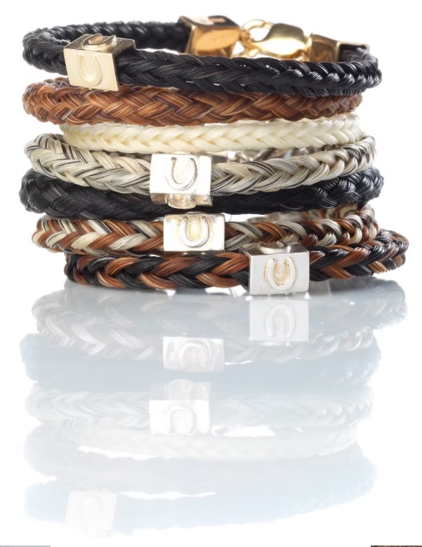 Braided horse hair bracelets