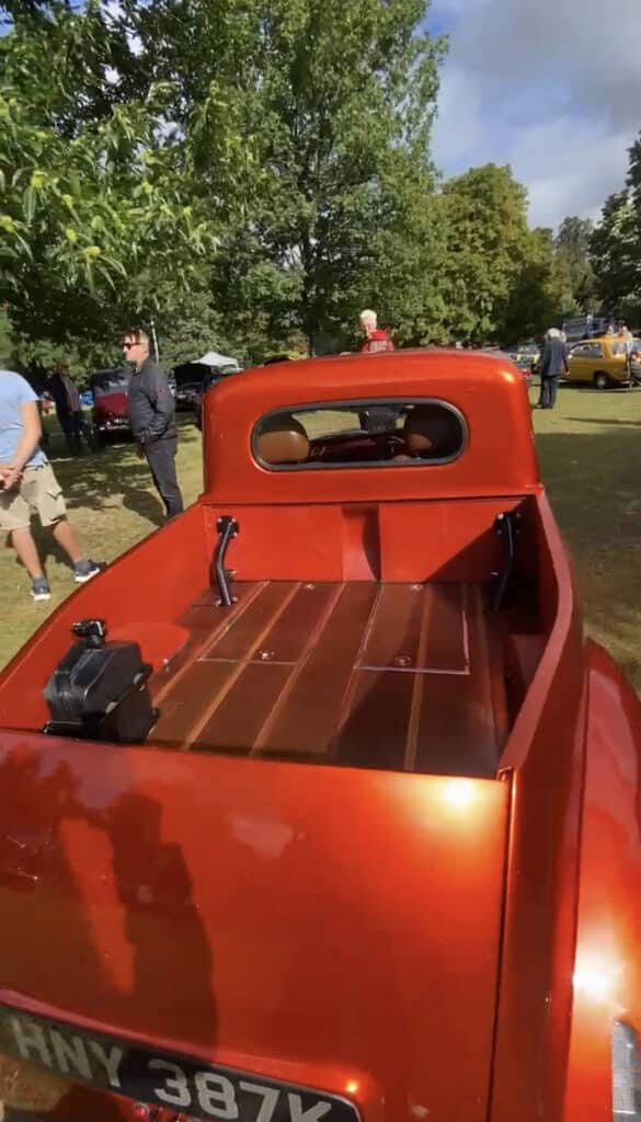 Morris Minor Conversion. Demountable Oak Deck & Strapping Mounts for Monkey Bike.