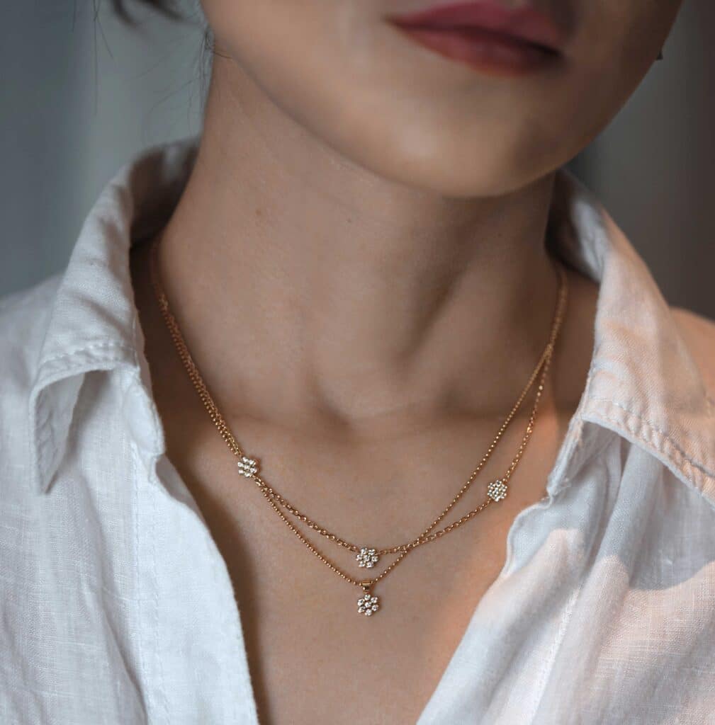 Diamond Flower Necklaces