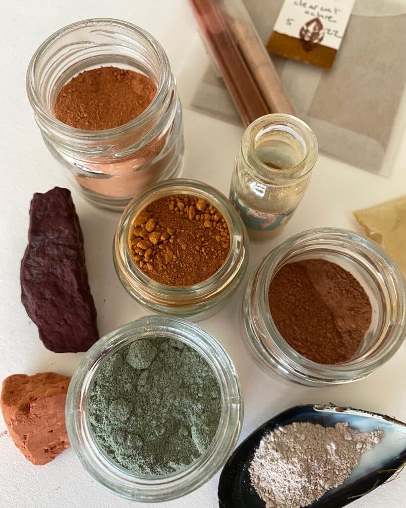 A selection of raw and refined pigments